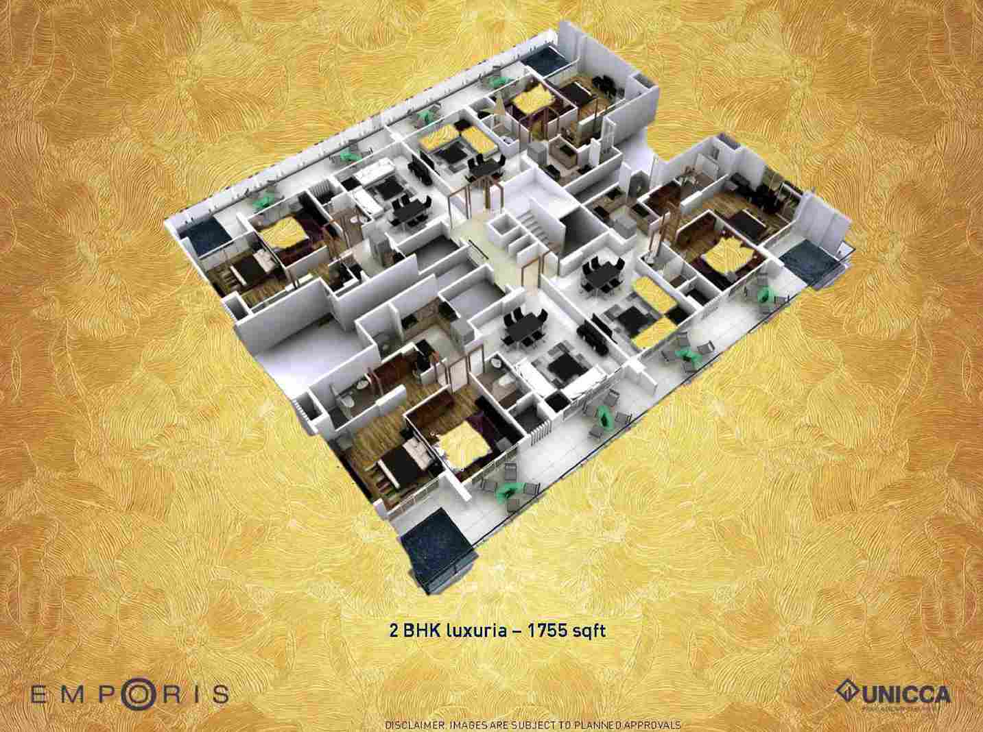 Unicca Emporis 2bhk Floor Plan