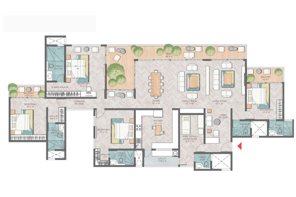 Prestige Park Grove 4 BHK Floor Plan