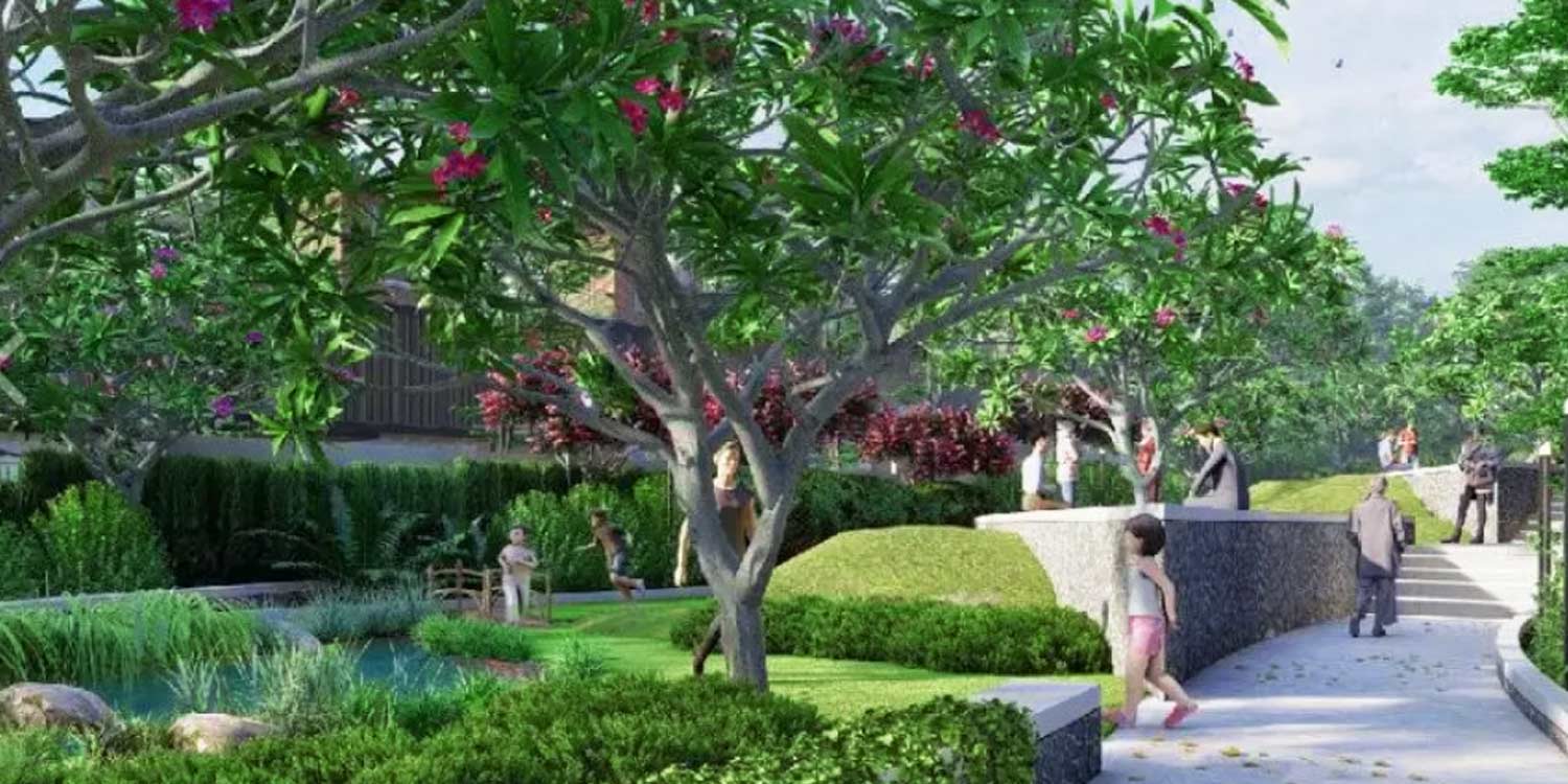 Urbanrise city with infinite life villa with garden