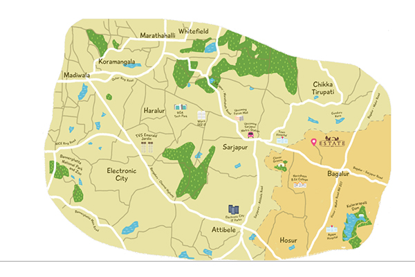 TVS Emerald The Estates Location Map