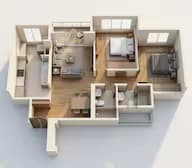 2 BHK floor plan