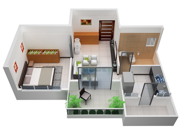 Prestige City 1 BHK Floor Plan