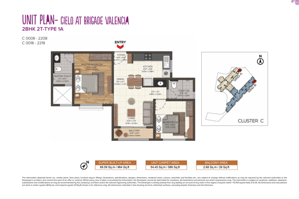 brigade valencia 2 bhk flaoor plan