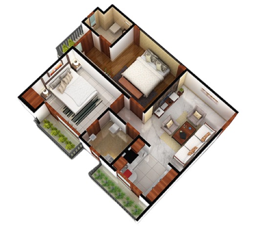 godrej park retreat 2 bhk floor plan