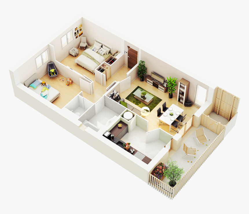 Prestige City 2 BHK Floor Plan