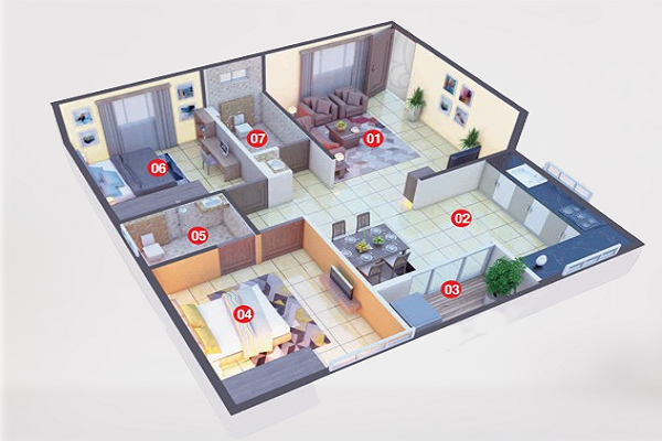 Neeladri Sarovaram 2 Bhk Floor Plan