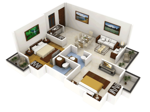 Mahindra Eden 2 BHK Floor Plan