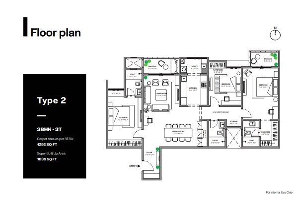 Assetz Bloom & Dell 3 BHK Floorplan