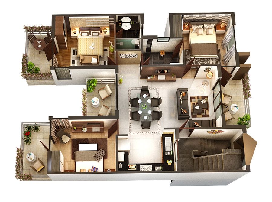 l and t raintree boulevard 3 bhk plan