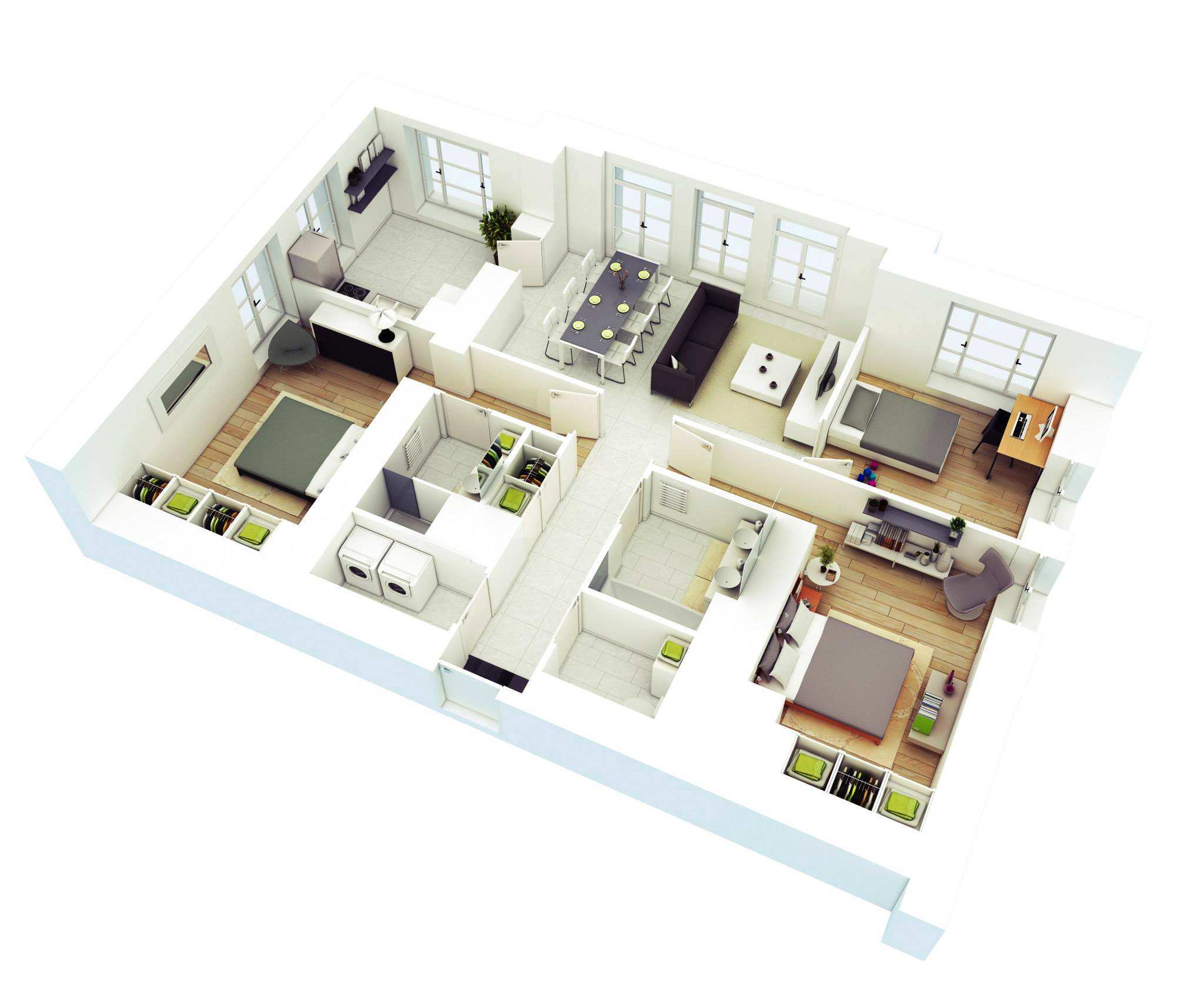 Prestige City 3 BHK Floor Plan 1387