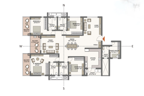 The Prestige City Hyderabad 4 BHK Floor Plan