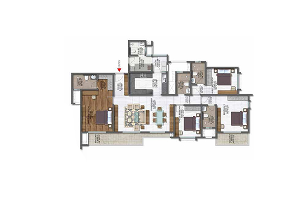 Brigade Sanctuary 4 BHK Floor Plan