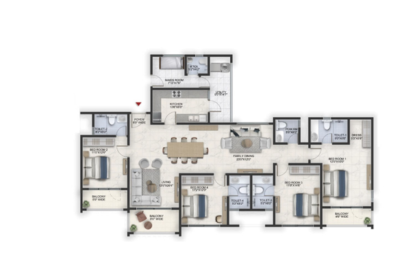 Prestige Lavender Fields 4 BHK 4 T Floor Plan