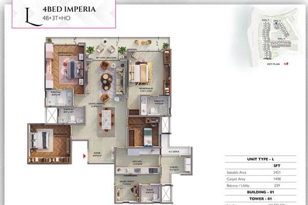 Prestige Raintree Park 4 BHK Floor Plan