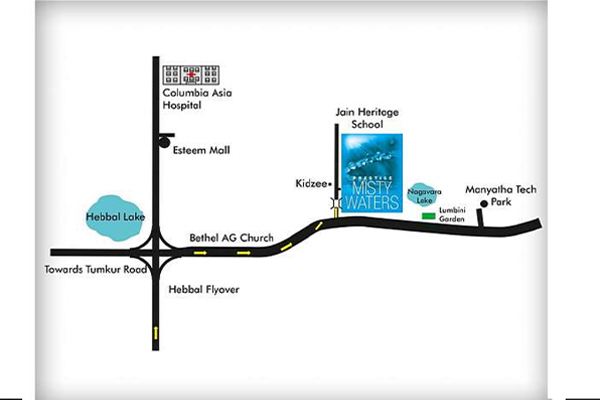 Prestige Misty Waters Vista Tower Location Map