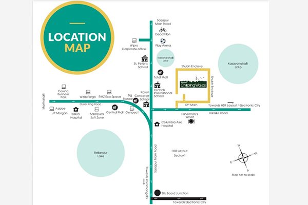 Shriram Chirping Woods Tower Location Map