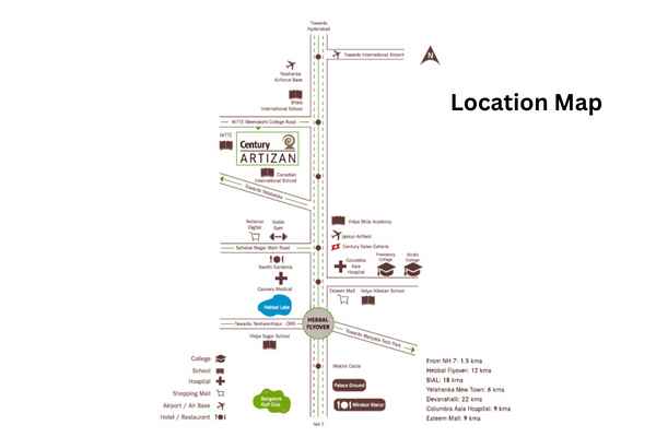 Century Artizan Location Map