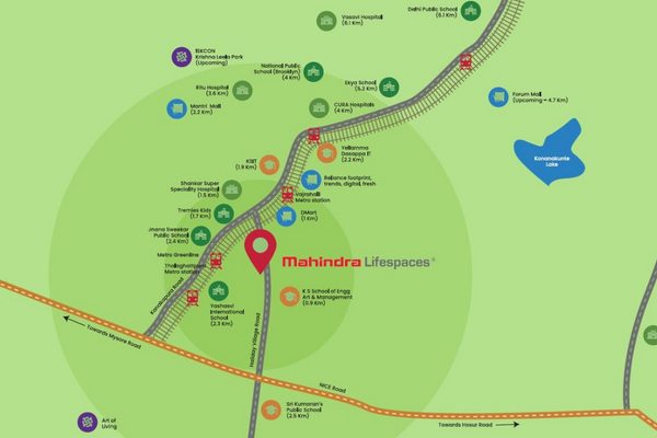 Mahindra Lifespaces Eden Location map