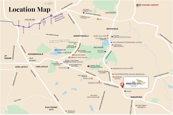 Prestige Aspen Green Location Map