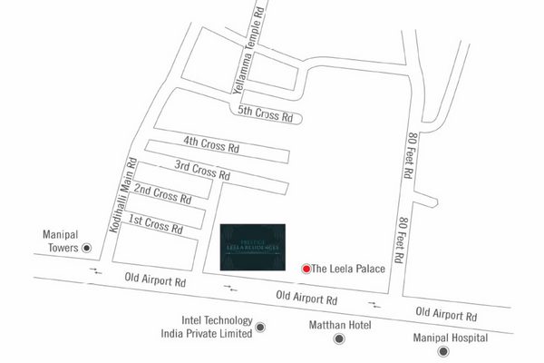 Prestige Leela Residences Location Map