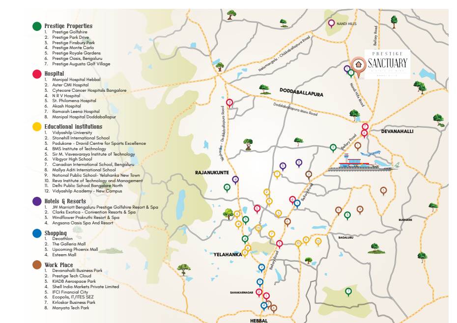 Prestige Sanctuary Location Map