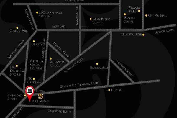 Sobha 25 Richmond Location Map