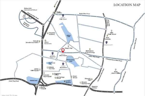 Sobha HRC Pristine Location Map