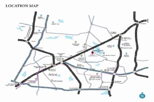 Sobha Lake Gardens Location Map