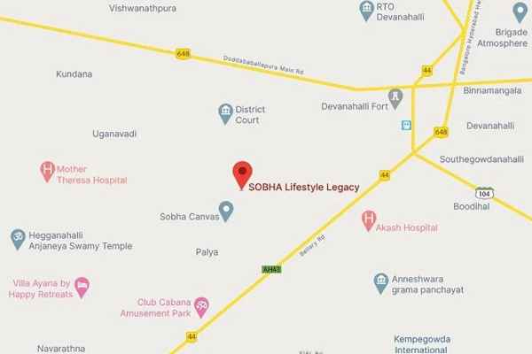 Sobha Lifestyle Legacy Location Map
