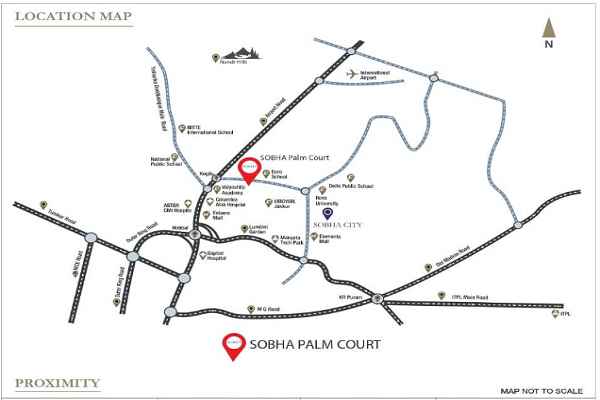 Sobha Palm Court Location Map