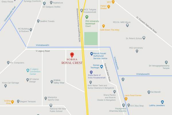 Sobha Royal Crest Location Map