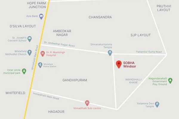 Sobha Windsor Location Map