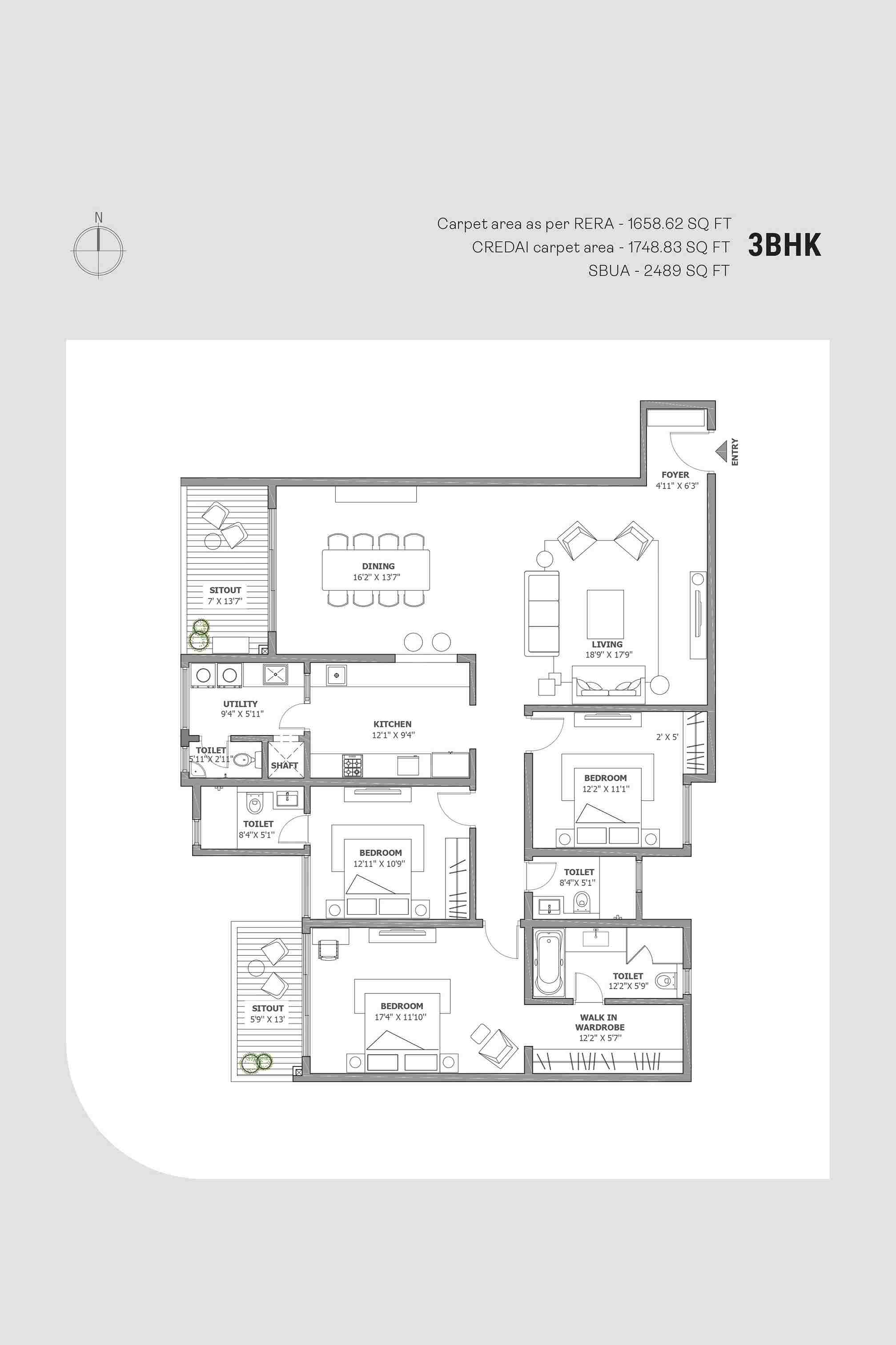 Assetz Soho & Sky 3 BHK Floor Plan