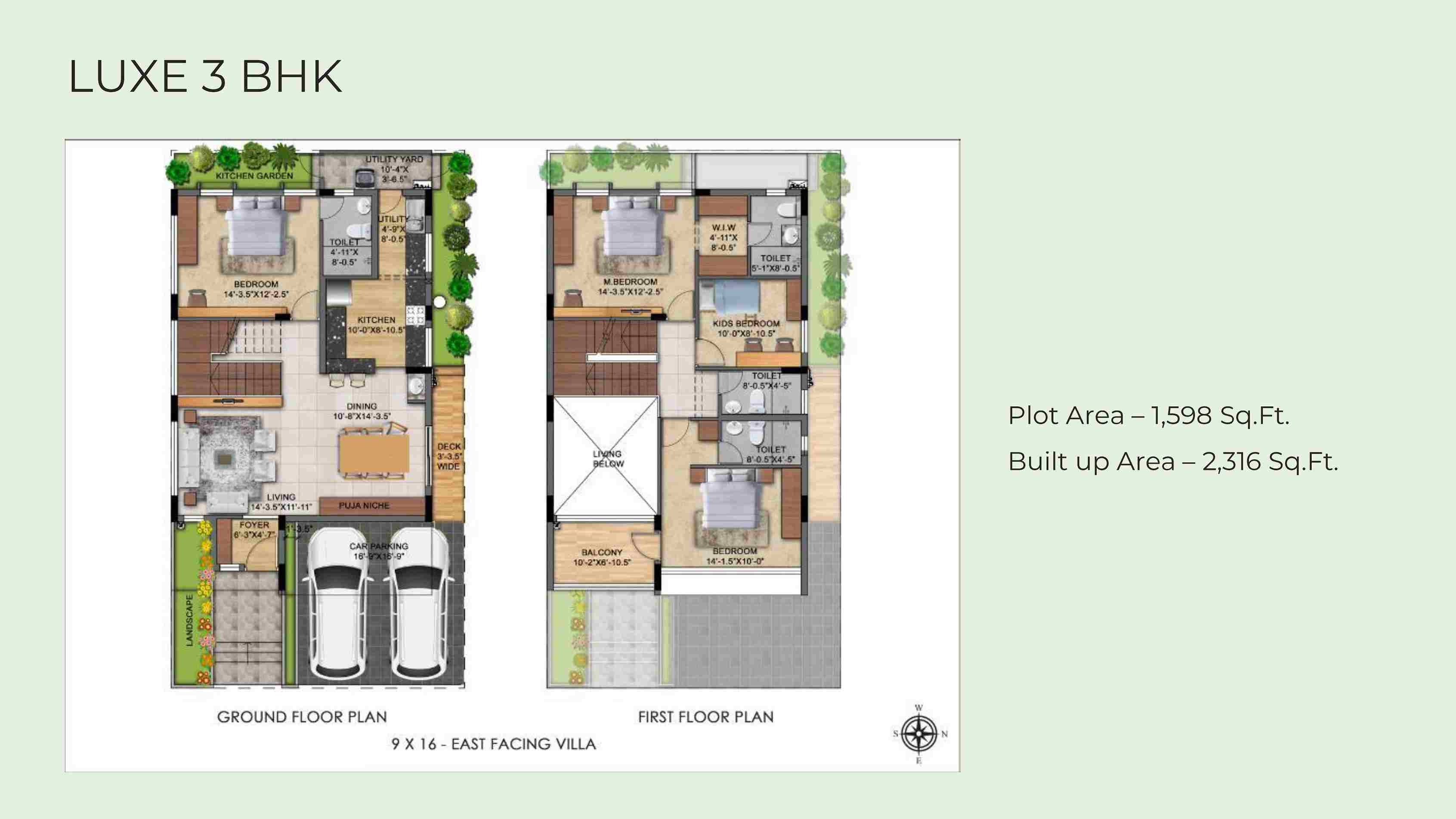 3 Bhk Floor plan of Tvs Emerald Aaranya