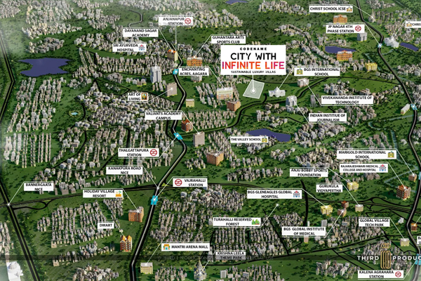 Urbanrise city with infinite life Location map